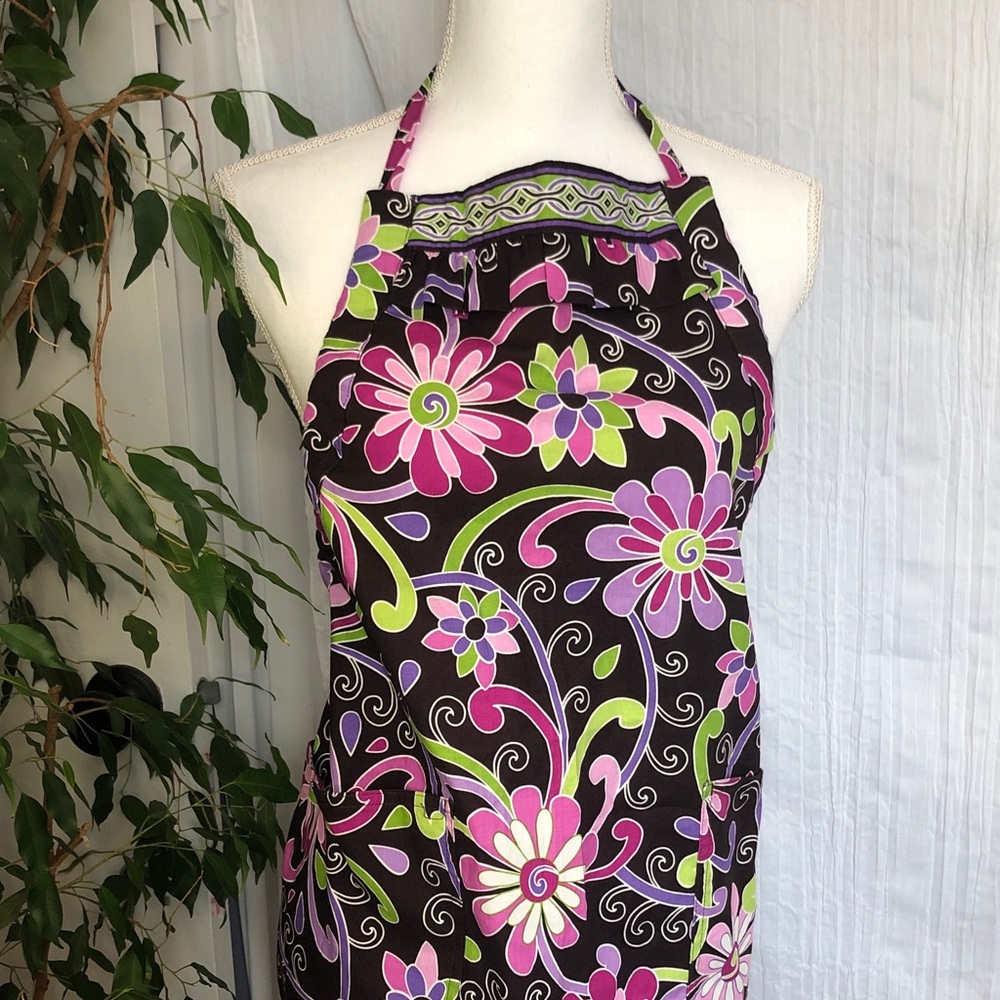 VERA BRADLEY retired Purple Punch large full cover adjustable with ties apron